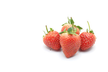 Fresh strawberry on white backgrounds.