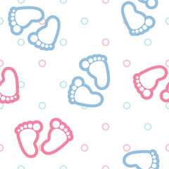 vector seamless background pattern baby footprints