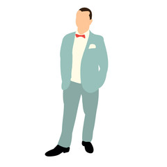  business man stands, flat style