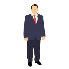 isolated isometric business man stands, flat style