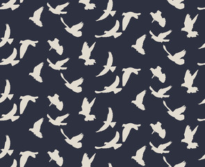 pattern with a silhouette of flying birds