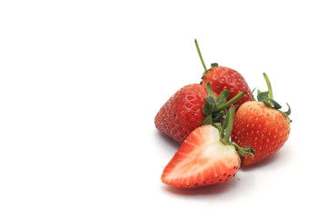 Fresh strawberry on white backgrounds.