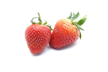 Fresh strawberry on white backgrounds.