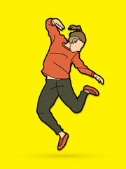 A man dancing, Action graphic vector
