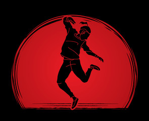 Fototapeta na wymiar A man dancing, Action graphic vector