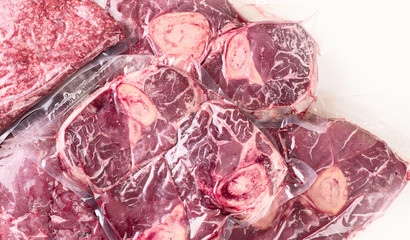 Vacuum sealed fresh beef