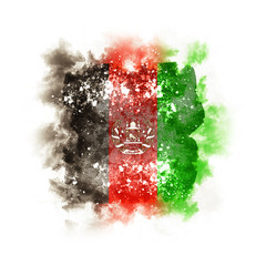 Square grunge flag of afghanistan
