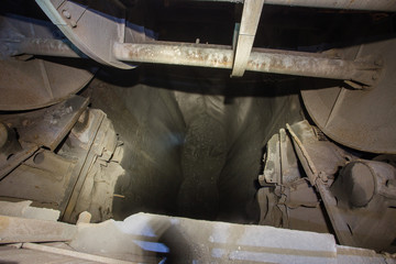 Underground abandoned ore mine shaft tunnel gallery mill raise