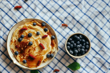 Breakfast - pancakes with blueberries