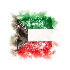 Square grunge flag of kuwait