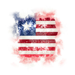Square grunge flag of liberia