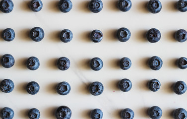 Freshly picked blueberries. Ripe and juicy fresh picked bilberries close up.