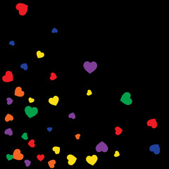 Vector Confetti Background Pattern.  Element of design.  Colored hearts on a white background