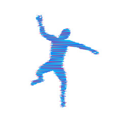 Business, freedom or happiness concept. 3d model of man. Human body model. Vector illustration.