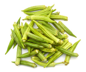 Lady Fingers or Okra isolated on white