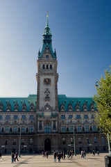 Fototapeta premium Town hall in Hamburg, Germany. The building was built in 19th century and it is the seat of Hamburg government and the First Mayor.