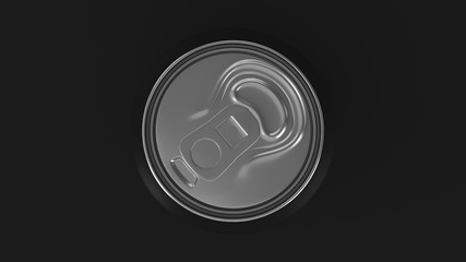 Blank small silver aluminium soda can mockup on black background