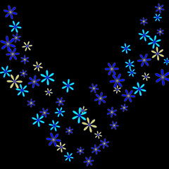 Cute Floral Pattern with Simple Small Flowers for Greeting Card or Poster. Naive Daisy Flowers in Primitive Style. Vector Background for Spring or Summer Design.
