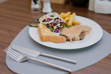pork steak lunch