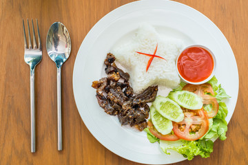 sun dried pork and rice