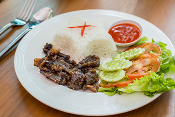 sun dried pork and rice