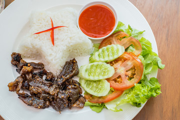 sun dried pork and rice