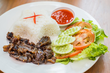 sun dried pork and rice