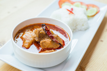 Cinnamon with rice on lunch