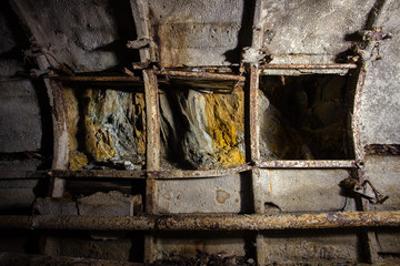 Underground abandoned gold ore mine shaft tunnel gallery