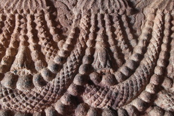 Резной орнамент на стенах и колоннах в древних индийских храмах  