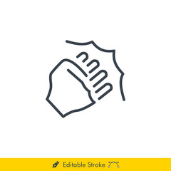 Punch (Action Genre) Icon / Vector - In Line / Stroke Design