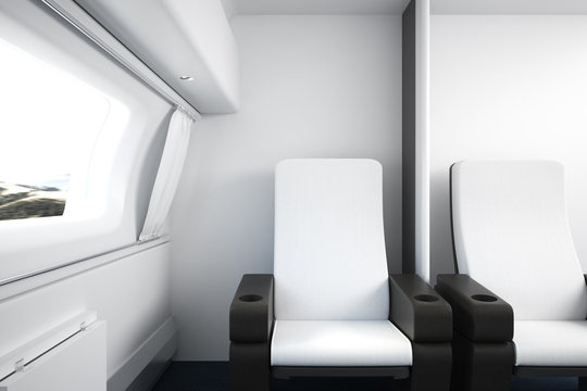 Modern luxury train interior