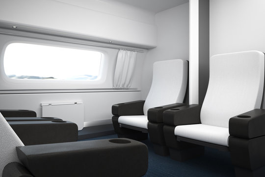 Contemporary luxury train interior