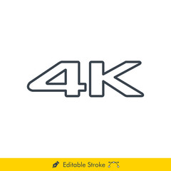 Obraz premium 4K Icon / Vector - In Line / Stroke Design