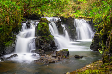 Beautiful cascades of Clare Glens in Ireland