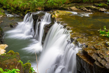 Beautiful cascades of Clare Glens in Ireland