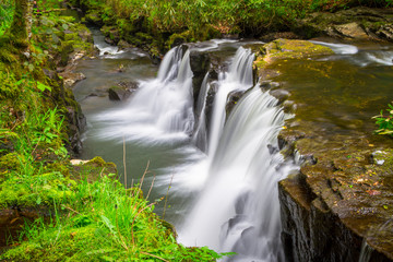 Beautiful cascades of Clare Glens in Ireland