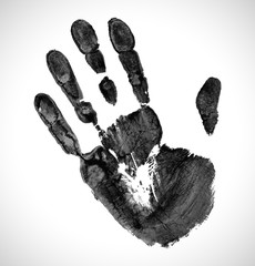 Black Print of hand. Vector illustration