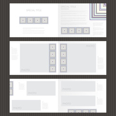 Stationary template. Vector brochure. Magazine sheets with place for photo and text.
