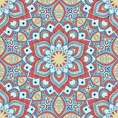 Hand drawn ornamental seamless pattern. Vector Illustration