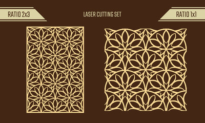 DIY Laser Cutting set. Woodcut Vector Trellis Panel. Plywood Lasercut Eastern Design. Rising Sun seamless pattern for printing, engraving, paper cutting. Stencil lattice ornament.