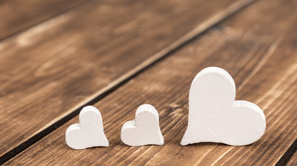 three white hearts