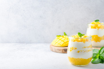 Obraz na płótnie Canvas Greek yogurt with mango