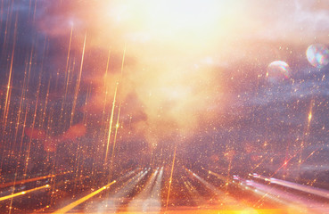 Bright galaxy or fantasy background. Abstract light burst . magical and mystery concept.