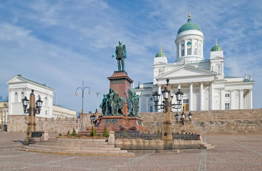 Helsinki. Finland. Senate Square. Helsinki Cathedral also known as a St Nicholas Church and...