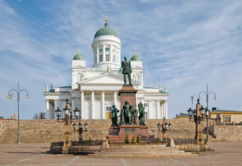 Helsinki. Finland. Senate Square. Helsinki Cathedral also known as a St Nicholas Church and...