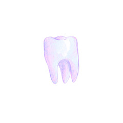 Violet watercolor tooth