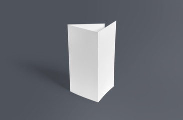 Tri-fold brochure mock-up. Blank brochure white template paper on background. Three fold paper...