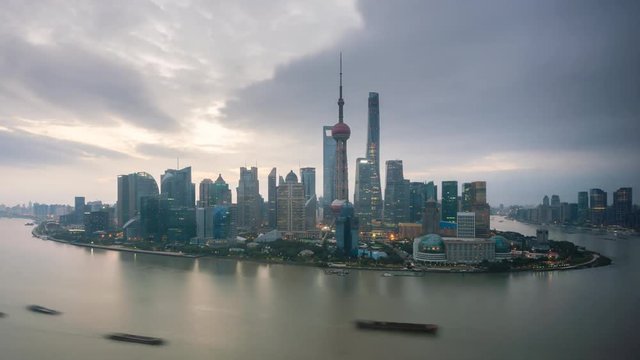 4k timelapse video of Shanghai at sunrise