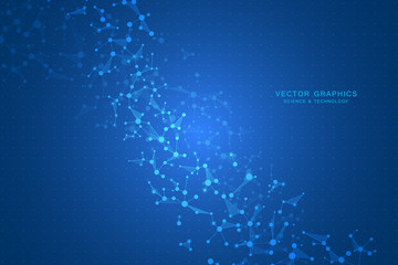 Obraz premium Vector molecule background, genetic and chemical compounds.